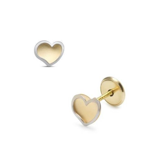 Lisa sárga-fehér arany szív fülbevaló