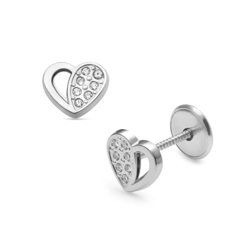 Lisa fehér arany szív fülbevaló