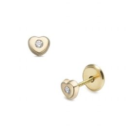 Lisa sárga arany egy köves szív fülbevaló