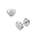 Lisa fehér arany szív fülbevaló