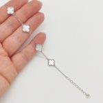 Ezüst 5 lóherés karlánc gyöngyházzal