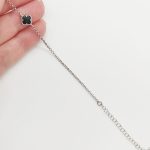 Ezüst karlánc fekete lóhere medállal