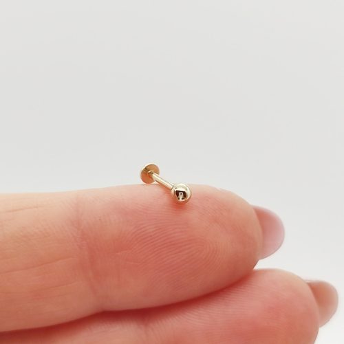 Sárga arany talpas fülcimpa piercing - bogyó