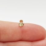 Sárga arany talpas fülcimpa piercing - csepp