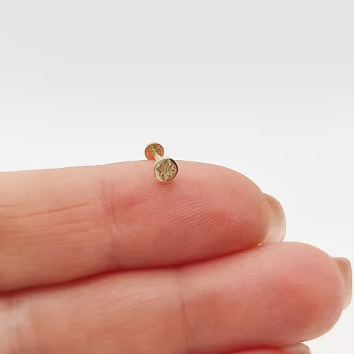 Sárga arany talpas fülcimpa piercing - csillag