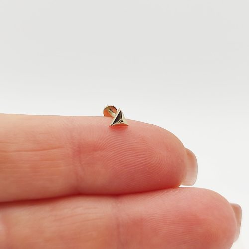 Sárga arany talpas fülcimpa piercing - háromszög