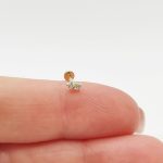 Sárga arany talpas fülcimpa piercing - dupla köves