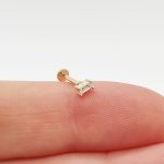 Sárga arany talpas fülcimpa piercing - egy köves