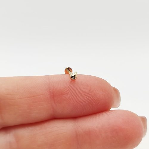 Sárga arany talpas fülcimpa piercing - csepp