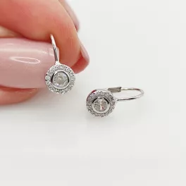 Ezüst fehér köves fülbevaló