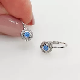Ezüst kék köves fülbevaló