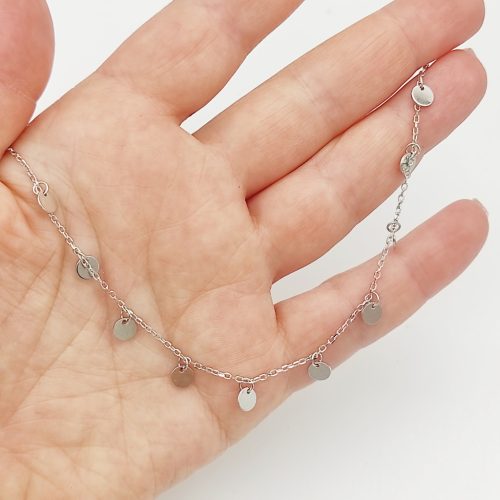 Ezüst bokalánc kerek függőkkel