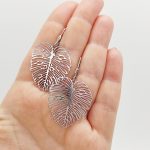 Ezüst pálmalevél fülbevaló