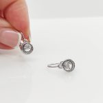 Ezüst fülbevaló fehér cirkóniával