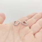 Ezüst köves szív karika fülbevaló