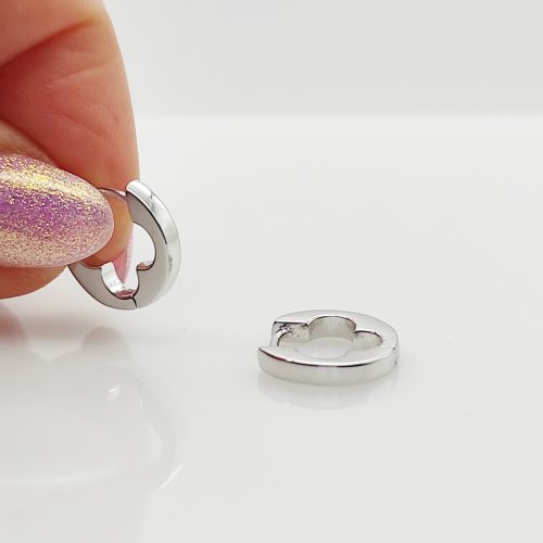 Ezüst modern karika fülbevaló