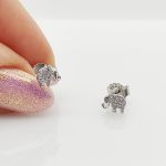 Ezüst kis köves elefánt fülbevaló