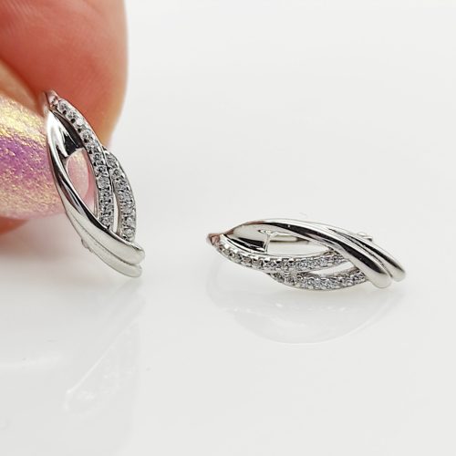 Ezüst szolíd köves fülbevaló