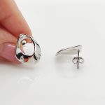 Ezüst modern fülbevaló