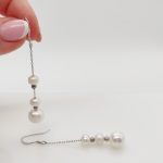 Ezüst fülbevaló gyöngyökkel