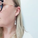 Ezüst fülbevaló gyöngyökkel