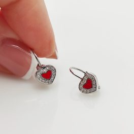 Ezüst szívecske fülbevaló
