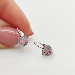Ezüst szívecske fülbevaló