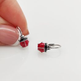 Ezüst katica fülbevaló