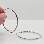 Ezüst metszett ovális fülbevaló