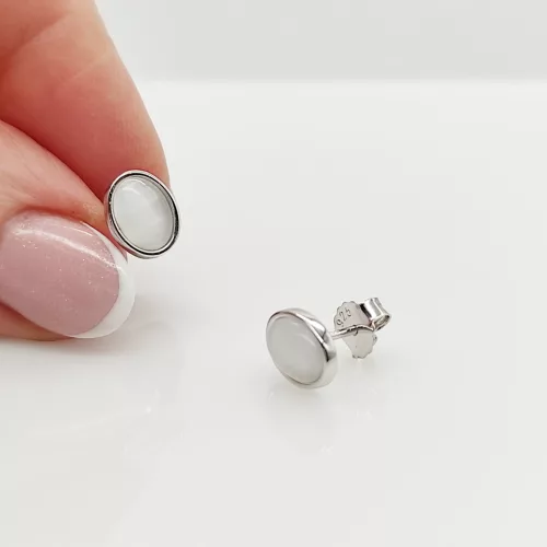 Ezüst modern fülbevaló