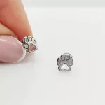 Ezüst köves tappancs fülbevaló