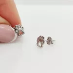 Ezüst köves tappancs fülbevaló