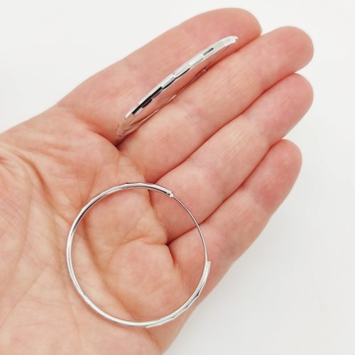 Ezüst metszett karika fülbevaló