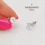 Ezüst egy köves fülbevaló Moissanite kővel