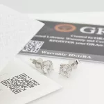 Ezüst egy köves fülbevaló Moissanite kővel
