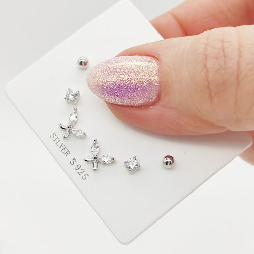 Ezüst fülbevaló trió