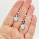 Ezüst fülbevaló amazonittal