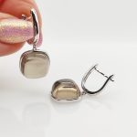 Ezüst fülbevaló füstkvarccal