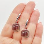 Ezüst fülbevaló füstkvarccal