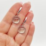 Ezüst fülbevaló hegyi kristállyal