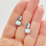 Ezüst fülbevaló larimarral