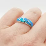 Ezüst modern opál köves gyűrű