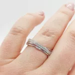 Ezüst modern gyűrű cirkóniával