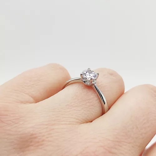 Ezüst szoliter gyűrű cirkóniával