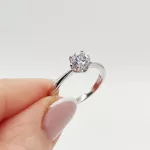 Ezüst szoliter gyűrű cirkóniával