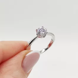 Ezüst szoliter gyűrű cirkóniával