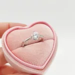 Ezüst egy köves gyűrű Moissanite kővel