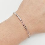 Ezüst modern karlánc cirkóniákkal