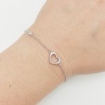 Ezüst karlánc szív medállal, cirkóniával