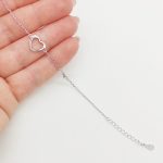 Ezüst karlánc szív medállal, cirkóniával